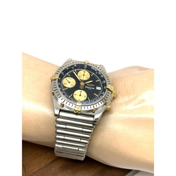 Breitling Men's Watch B13047 Swiss Automatic Chronograph 18K Gold Steel 40mm - Picture 4 of 13